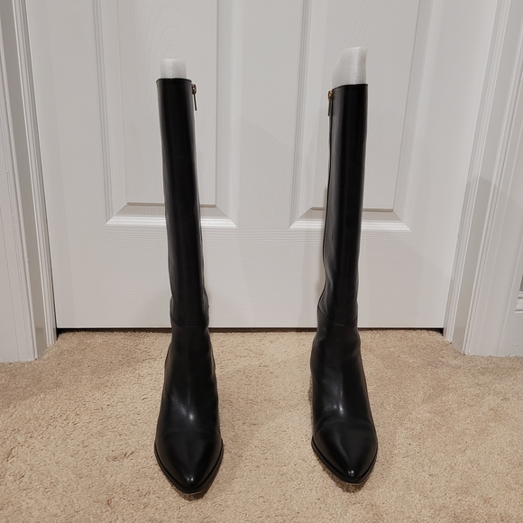 Vince Camuto Dress Up Buttercup Knee High Black Heeled Boots in Wide Calf - Picture 5 of 8